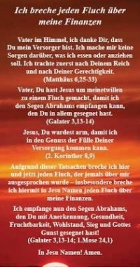 Ich breche jeden Fluch über meine Finanzen