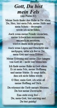 Gott, Du bist mein Fels